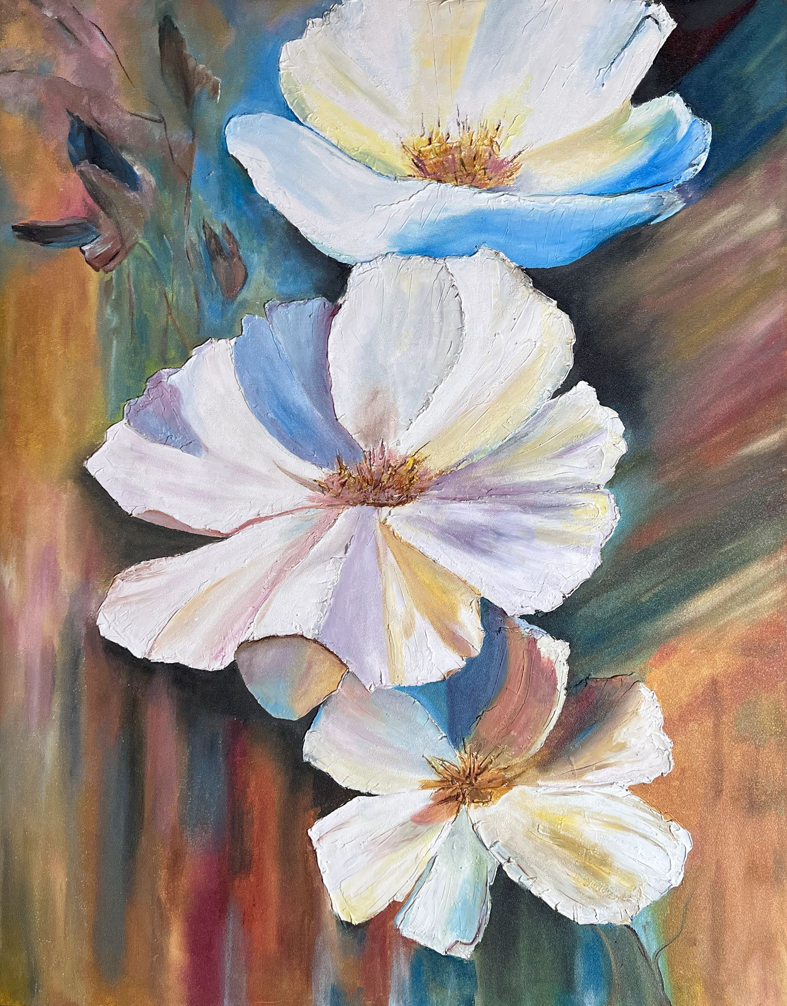 Petals in the Current — Paint and plaster